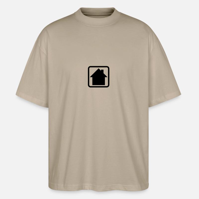 Haus Logo Button Symbol - Stanley/Stella Oversized Unisex Bio T-Shirt Blaster 2.0 - Steingrau