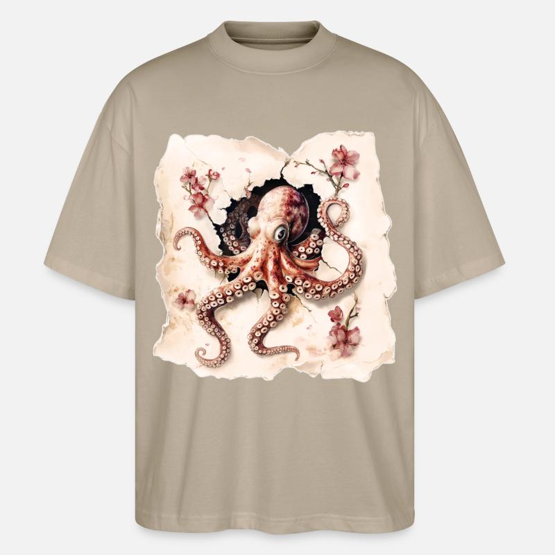 Oktopus - Stanley/Stella Oversized Unisex Bio T-Shirt Blaster 2.0 - Steingrau