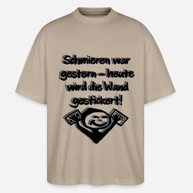 Heute wird gestickert - Stanley/Stella Oversized Unisex Bio T-Shirt Blaster 2.0 - Steingrau