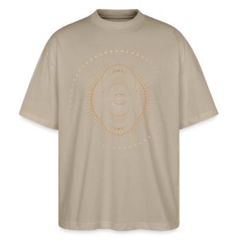 cosmic - Stanley/Stella Oversized Unisex Bio T-Shirt Blaster 2.0 - Steingrau - Vorne - Alina (178cm) & Michal (187cm)