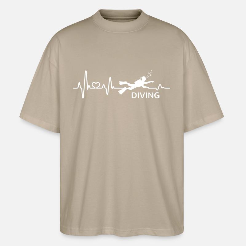 Diver Heartbeat Dive Pulse Diver - T-shirt bio Blaster 2.0 coupe oversize Stanley/Stella Unisexe - gris pierre