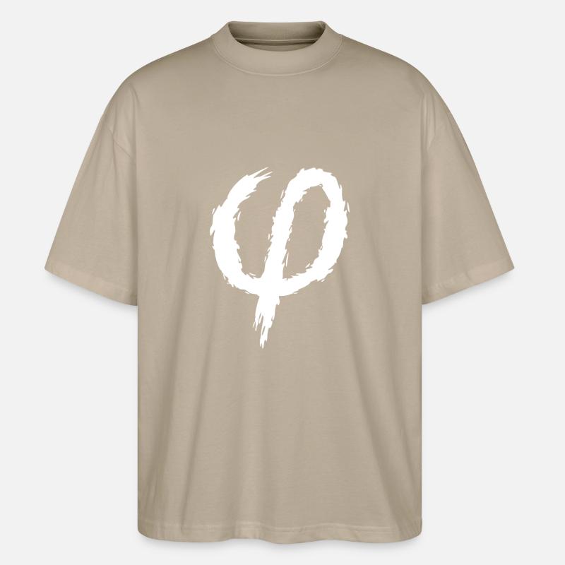 Brosse d'icône signe phi - T-shirt bio Blaster 2.0 coupe oversize Stanley/Stella Unisexe - gris pierre