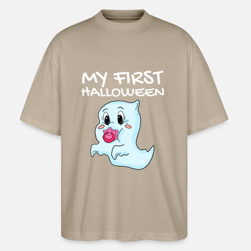 Mon premier bébé d'Halloween - T-shirt bio Blaster 2.0 coupe oversize Stanley/Stella Unisexe - gris pierre