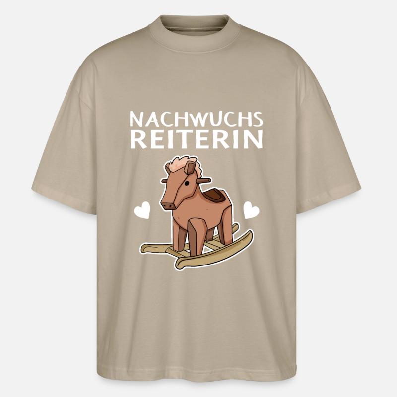Reiterin Nachwuchs Pferd - Stanley/Stella Oversized Unisex Bio T-Shirt Blaster 2.0 - Steingrau