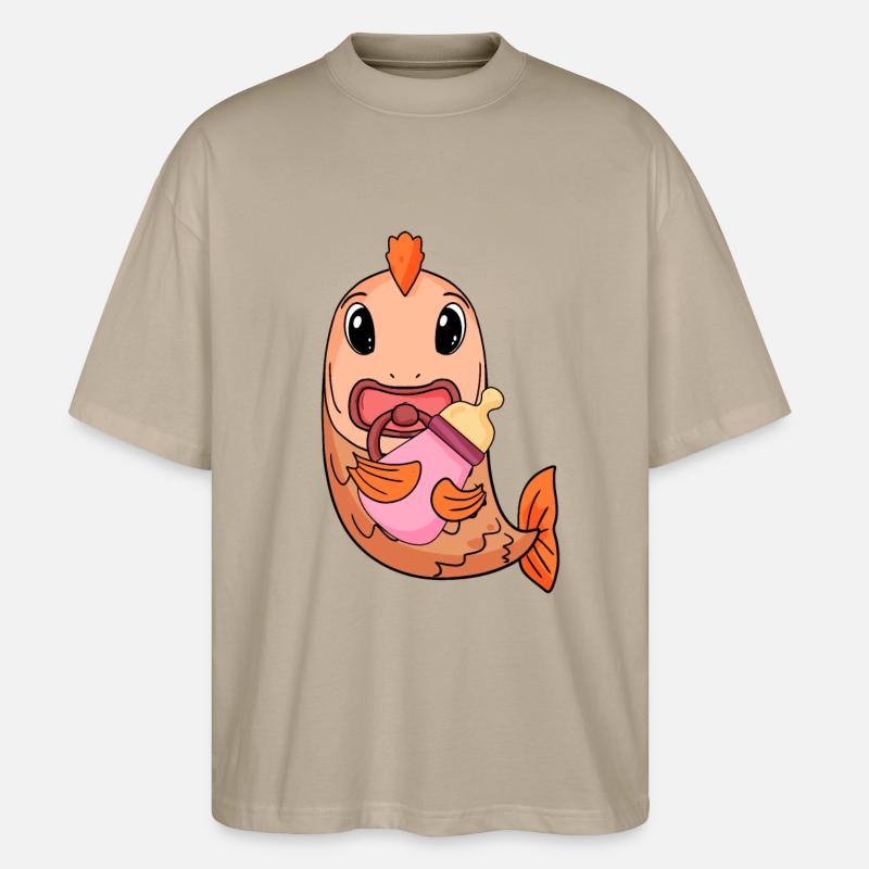 Bébé poisson - T-shirt bio Blaster 2.0 coupe oversize Stanley/Stella Unisexe - gris pierre