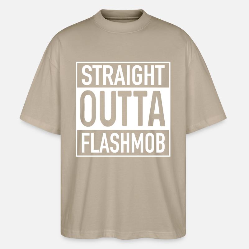 Straight OUTTA Flashmob - Stanley/Stella Oversized Unisex Bio T-Shirt Blaster 2.0 - Steingrau