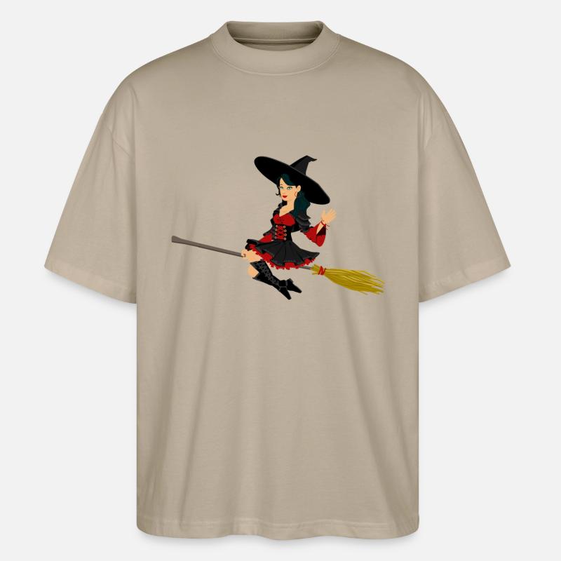 magie sorcière helloween - T-shirt bio Blaster 2.0 coupe oversize Stanley/Stella Unisexe - gris pierre