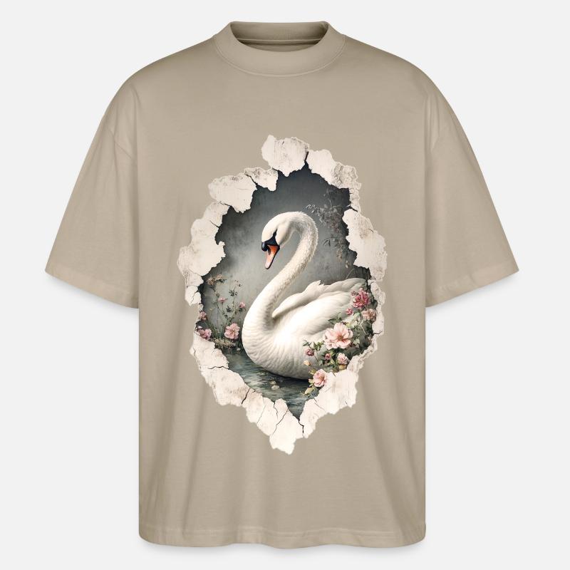 Schwan - Stanley/Stella Oversized Unisex Bio T-Shirt Blaster 2.0 - Steingrau