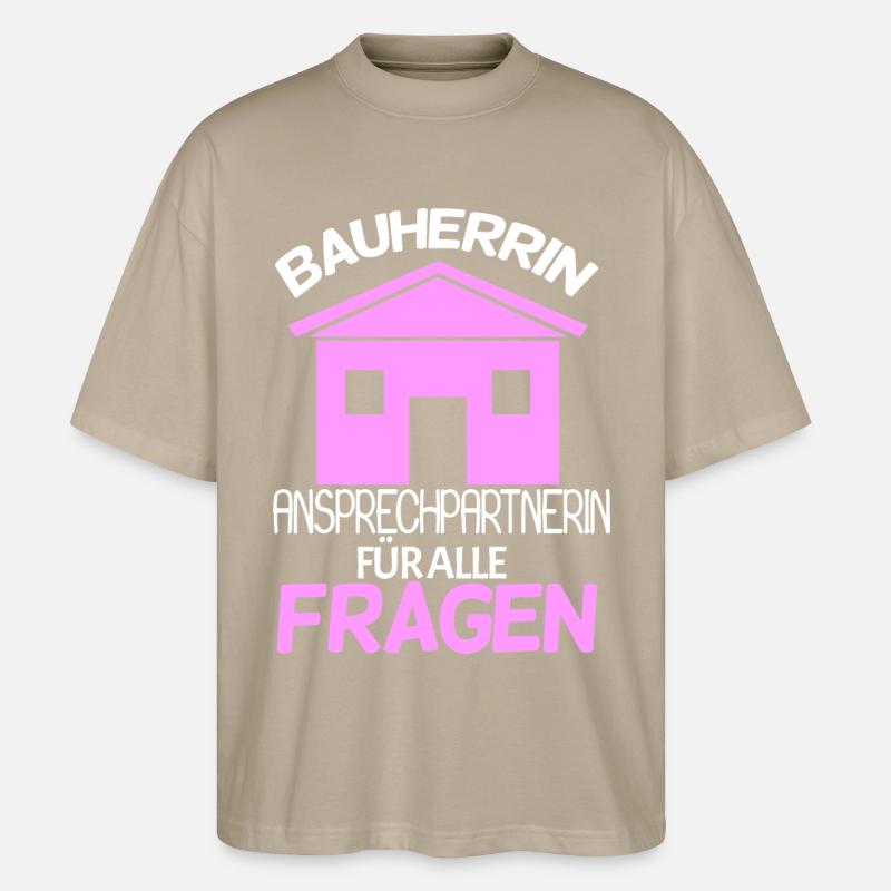 Bauherrin - Stanley/Stella Oversized Unisex Bio T-Shirt Blaster 2.0 - Steingrau