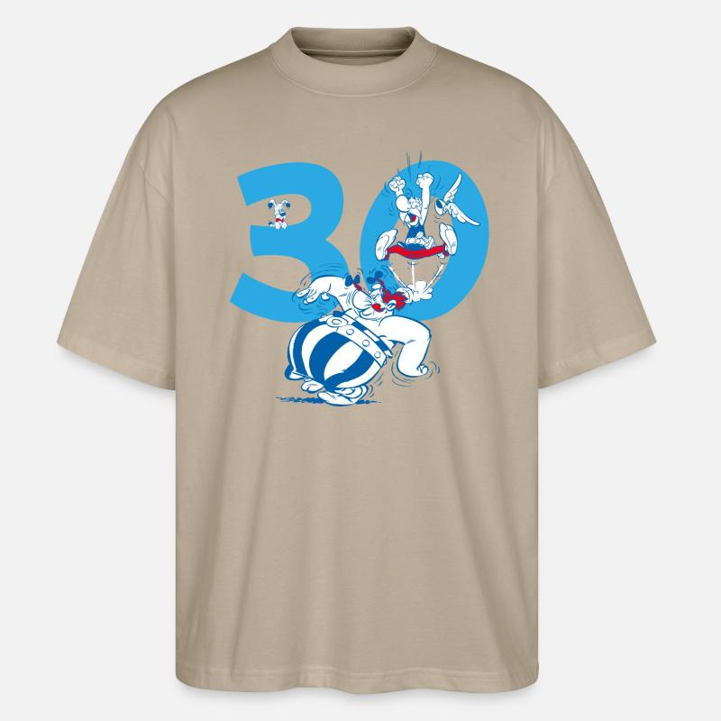 Asterix & Obelix 30th Birthday Design - Stanley/Stella Oversized Unisex Organic T-shirt Blaster 2.0 - stone