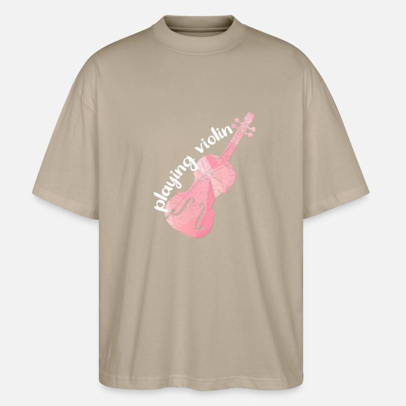 Violoniste Idée cadeau - T-shirt bio Blaster 2.0 coupe oversize Stanley/Stella Unisexe - gris pierre