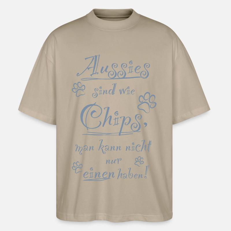 Aussie Chips - Stanley/Stella Oversized Unisex Bio T-Shirt Blaster 2.0 - Steingrau