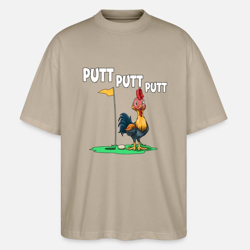 Putt Putt Putt Hühner Golf - Stanley/Stella Oversized Unisex Bio T-Shirt Blaster 2.0 - Steingrau
