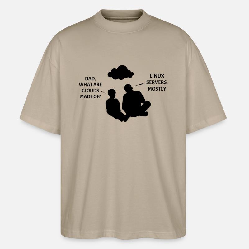 Clouds : Linux et les puzzles - T-shirt bio Blaster 2.0 coupe oversize Stanley/Stella Unisexe - gris pierre