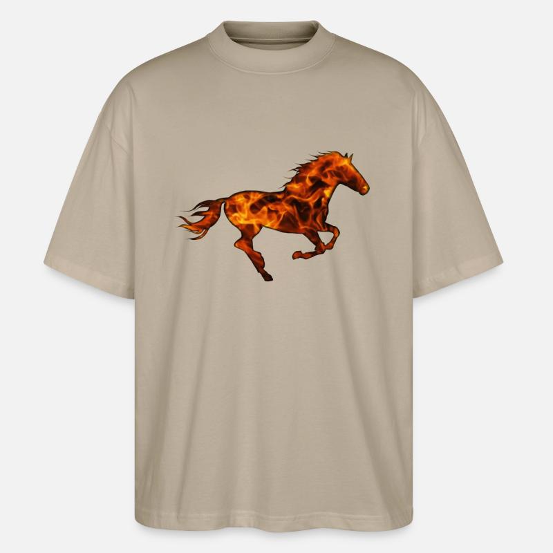 Pferd Pferd - Stanley/Stella Oversized Unisex Bio T-Shirt Blaster 2.0 - Steingrau