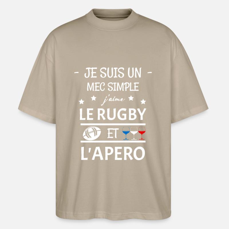 Rugby-Aperitif - Stanley/Stella Oversized Unisex Bio T-Shirt Blaster 2.0 - Steingrau