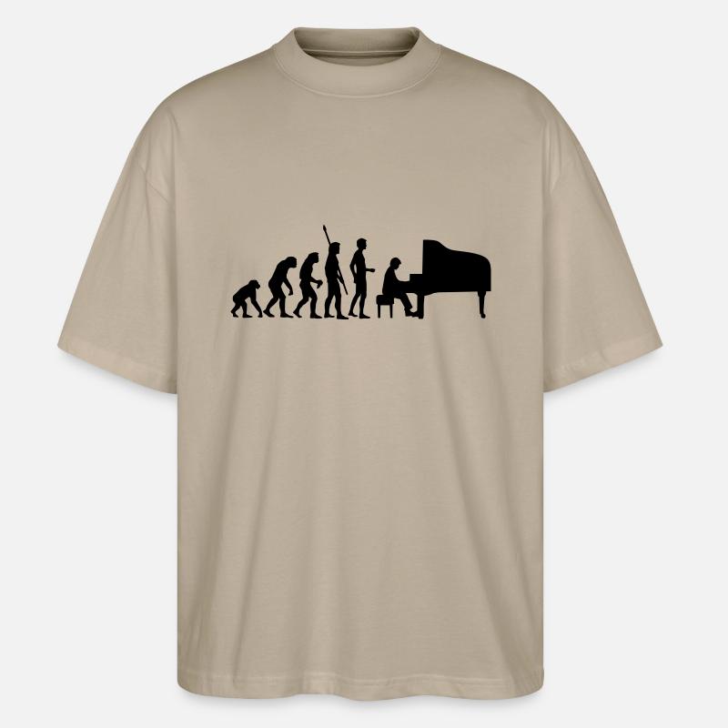 evolution_pianist - Stanley/Stella Oversized Unisex Organic T-shirt Blaster 2.0 - stone