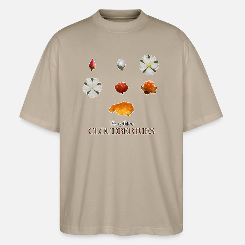 Die Evolution der Moltebeeren - Stanley/Stella Oversized Unisex Bio T-Shirt Blaster 2.0 - Steingrau