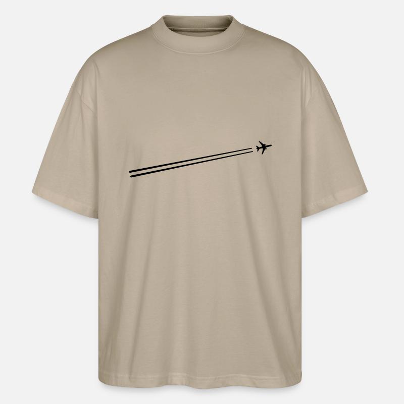flugzeug - Stanley/Stella Oversized Unisex Bio T-Shirt Blaster 2.0 - Steingrau