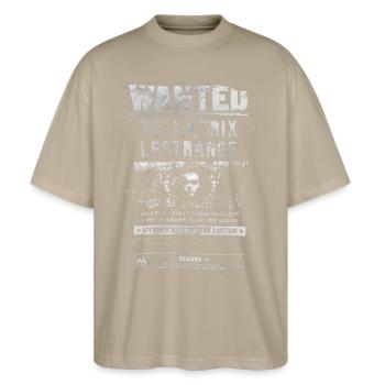 Harry Potter Bellatrix Lestrange Wanted Poster - Stanley/Stella Oversized Unisex Organic T-shirt Blaster 2.0 - stone - Front - Alina (178cm) & Michal (187cm)