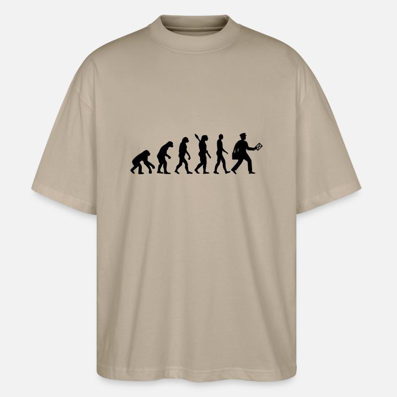 Evolution mailman - Stanley/Stella Oversized Unisex Organic T-shirt Blaster 2.0 - stone