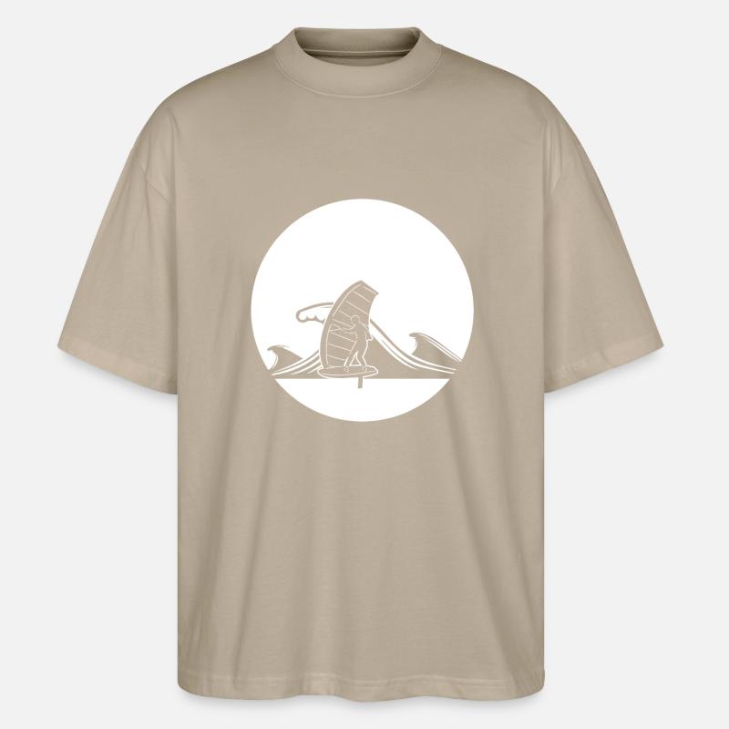 Wing Foiling - Stanley/Stella Oversized Unisex Bio T-Shirt Blaster 2.0 - Steingrau