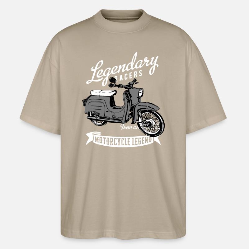 Simson Schwalbe Moped DDR - Stanley/Stella Oversized Unisex Bio T-Shirt Blaster 2.0 - Steingrau