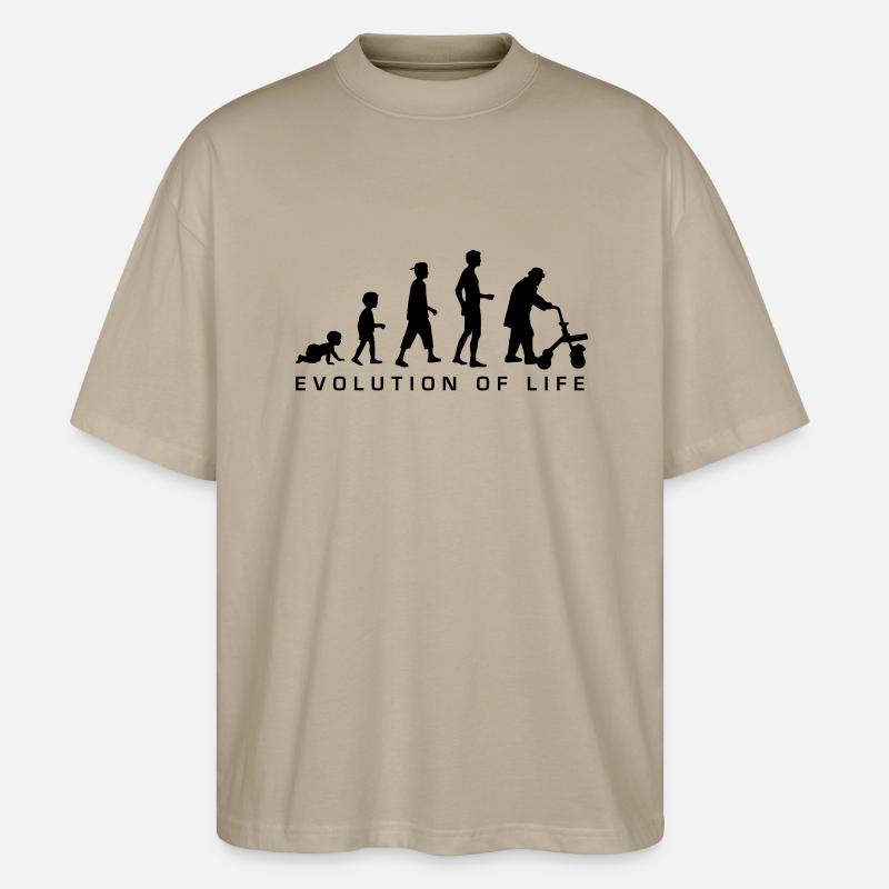 evolution_life_man_b - Stanley/Stella Oversized Unisex Organic T-shirt Blaster 2.0 - stone
