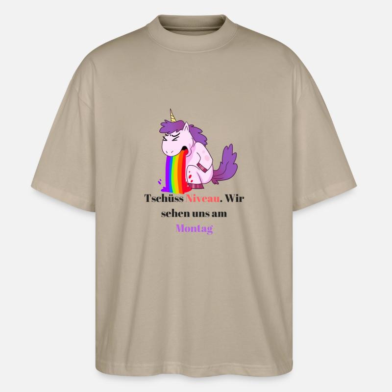 Einhorn Comic Sprüche Design - Stanley/Stella Oversized Unisex Bio T-Shirt Blaster 2.0 - Steingrau