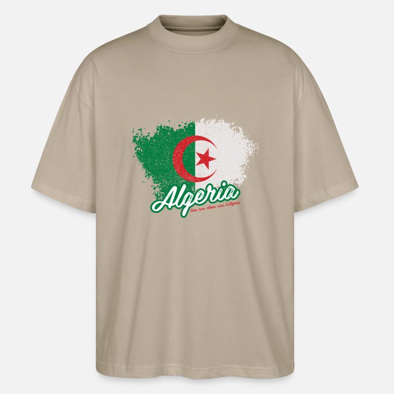 One, two, three, viva l'Algérie - T-shirt bio Blaster 2.0 coupe oversize Stanley/Stella Unisexe - gris pierre