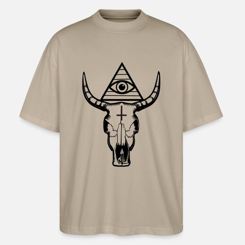 Ram Schädel - Stanley/Stella Oversized Unisex Bio T-Shirt Blaster 2.0 - Steingrau