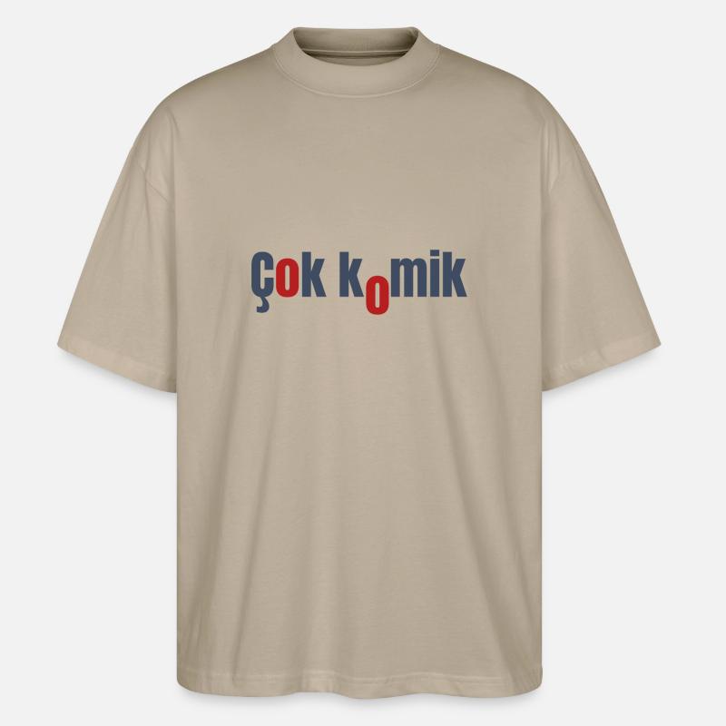 cok komik grey red - Stanley/Stella Oversized Unisex Bio T-Shirt Blaster 2.0 - Steingrau