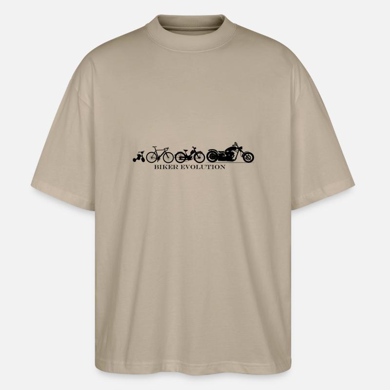 Biker Evolution Chopper - Stanley/Stella Oversized Unisex Bio T-Shirt Blaster 2.0 - Steingrau