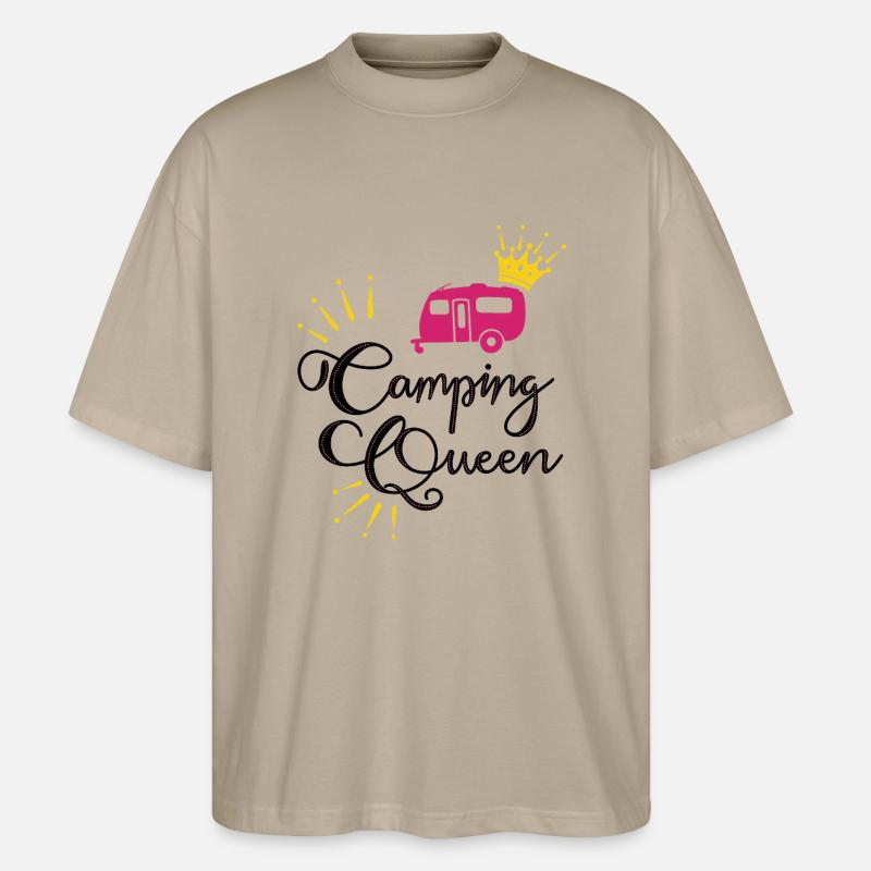 Camping Queen Wohnwagen - Stanley/Stella Oversized Unisex Bio T-Shirt Blaster 2.0 - Steingrau