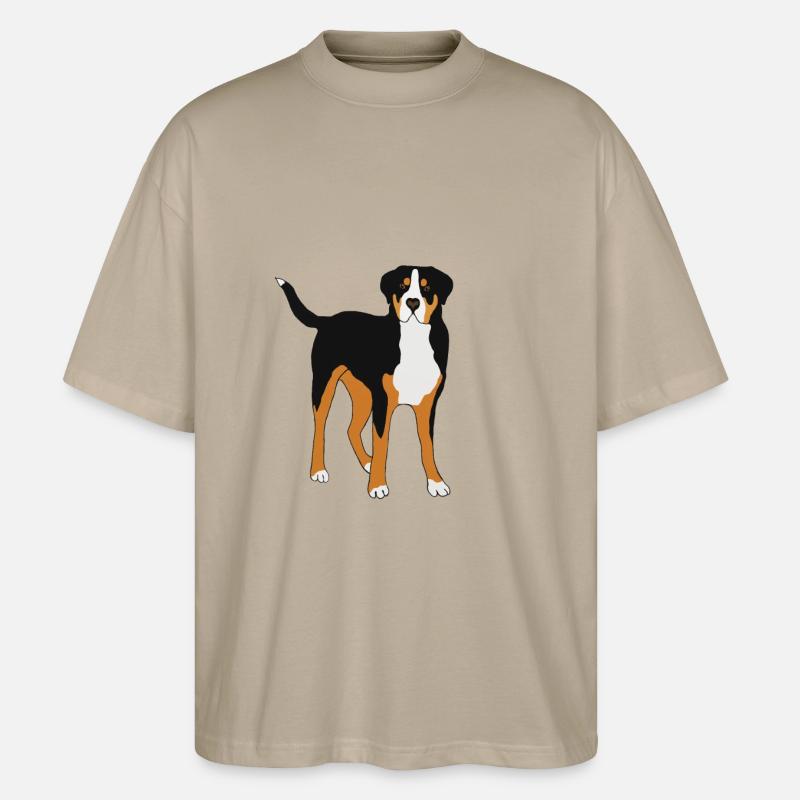 Großer Schweizer Sennenhund - Stanley/Stella Oversized Unisex Bio T-Shirt Blaster 2.0 - Steingrau
