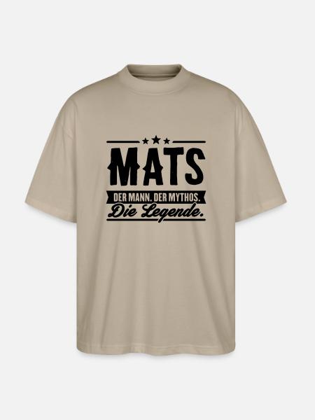 Man Myth Legend Mats - Stanley/Stella Oversized Unisex Organic T-shirt Blaster 2.0 - stone