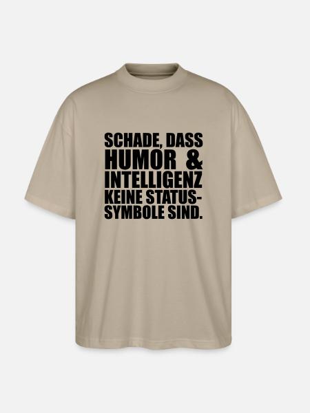 Intelligenz Statussysmbol - Stanley/Stella Oversized Unisex Bio T-Shirt Blaster 2.0 - Steingrau