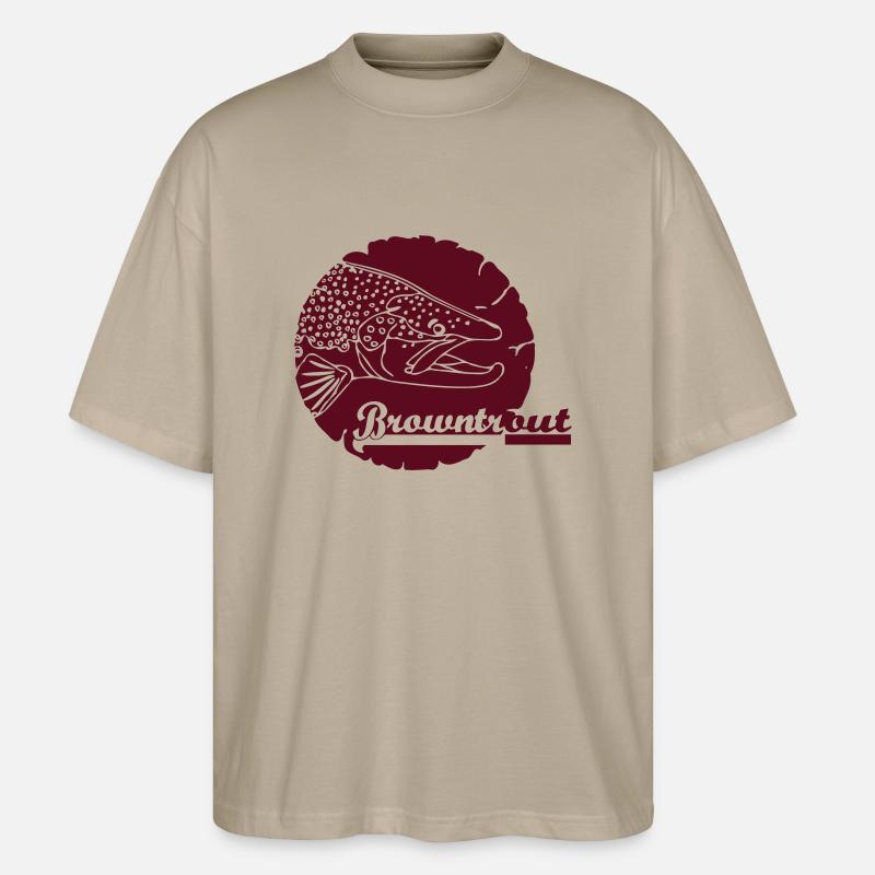 browntrout Emblem - Stanley/Stella Oversized Unisex Bio T-Shirt Blaster 2.0 - Steingrau