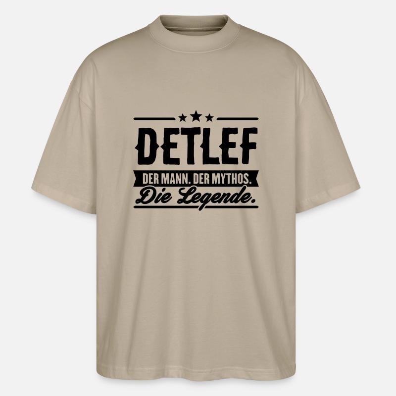 Mann Mythos Legende Detlef - Stanley/Stella Oversized Unisex Bio T-Shirt Blaster 2.0 - Steingrau