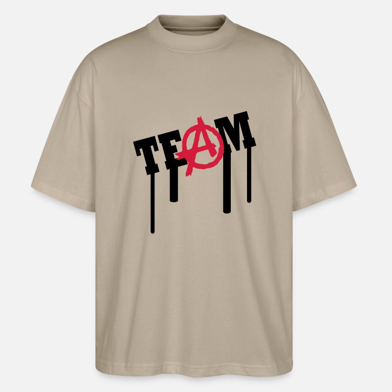 a team graffiti - Stanley/Stella Oversized Unisex Bio T-Shirt Blaster 2.0 - Steingrau