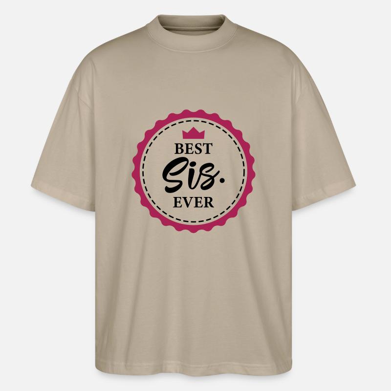 Schwester - Stanley/Stella Oversized Unisex Bio T-Shirt Blaster 2.0 - Steingrau