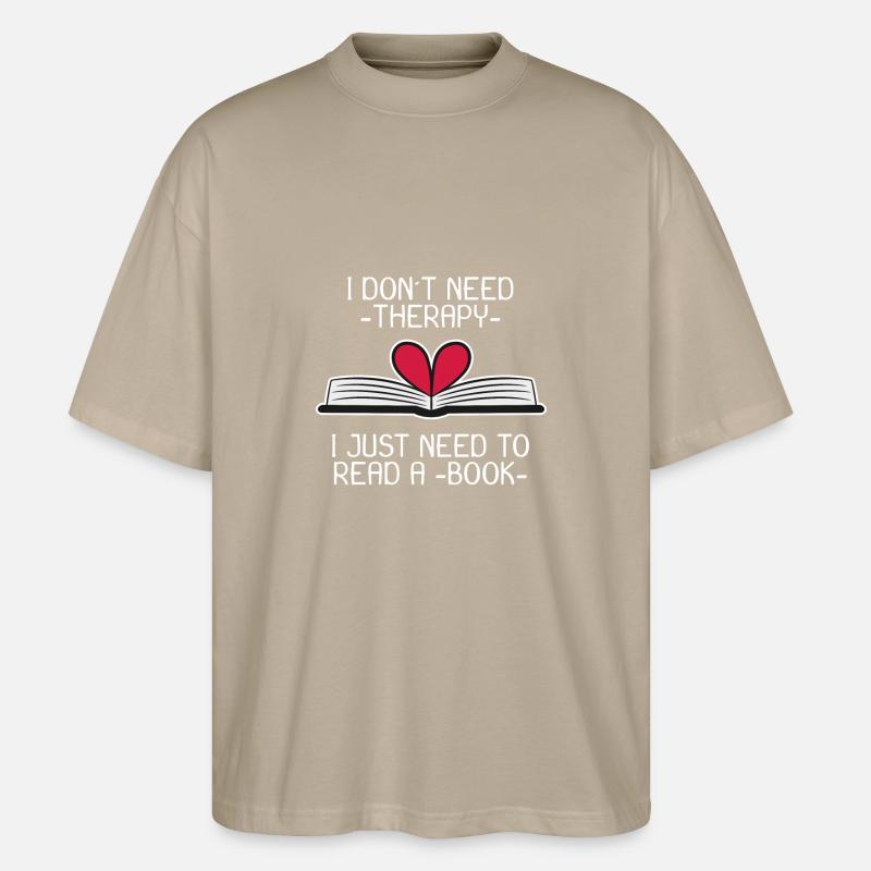 Buch Bücher Spruch Lesen Geschenk - Stanley/Stella Oversized Unisex Bio T-Shirt Blaster 2.0 - Steingrau