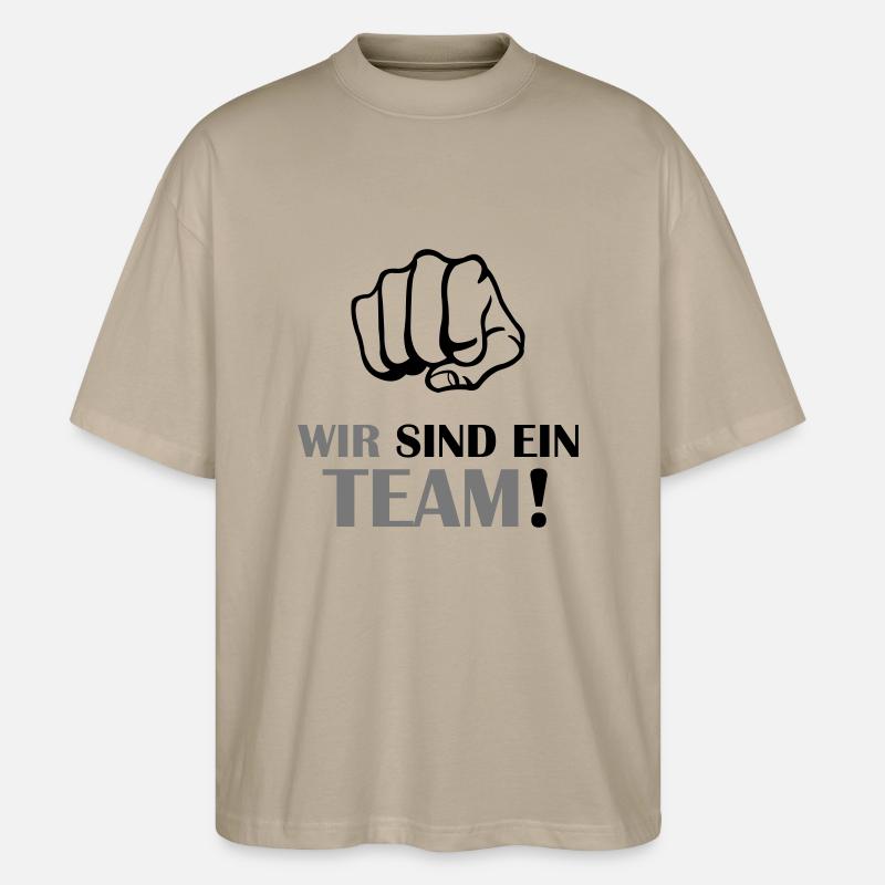 faust_wir_sind_ein_team_2 - Stanley/Stella Oversized Unisex Bio T-Shirt Blaster 2.0 - Steingrau