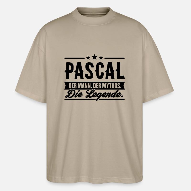 Mann Mythos Legende Pascal - Stanley/Stella Oversized Unisex Bio T-Shirt Blaster 2.0 - Steingrau