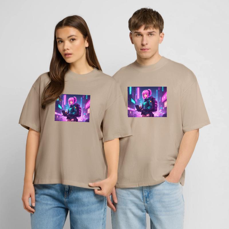 Neon Hacker Girl – Prêt à coder et à conquérir T-shirt bio Blaster 2.0 coupe oversize Stanley/Stella Unisexe