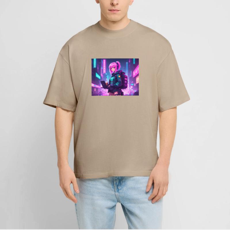 Neon Hacker Girl – Prêt à coder et à conquérir T-shirt bio Blaster 2.0 coupe oversize Stanley/Stella Unisexe