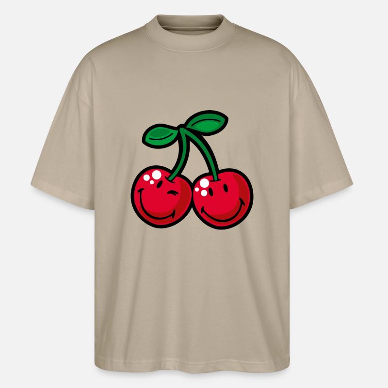 Smiley Cherries - T-shirt bio Blaster 2.0 coupe oversize Stanley/Stella Unisexe - gris pierre