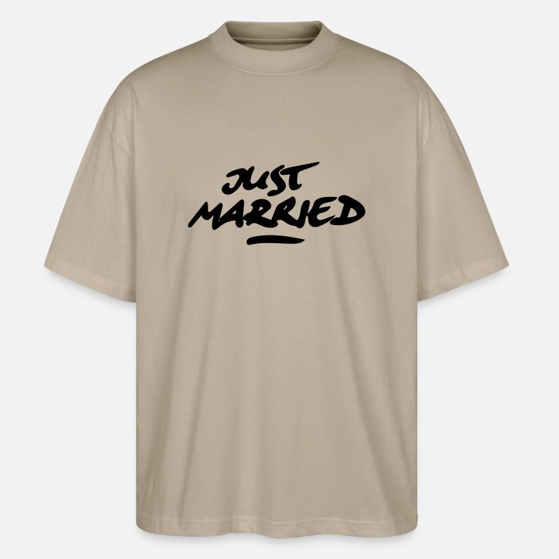 just married 1C - Stanley/Stella Oversized Unisex Bio T-Shirt Blaster 2.0 - Steingrau