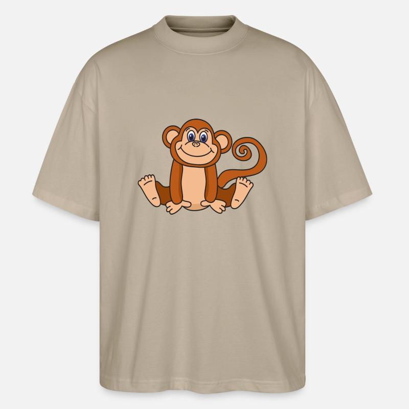 Affe - Stanley/Stella Oversized Unisex Bio T-Shirt Blaster 2.0 - Steingrau