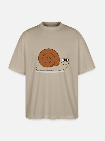 Brown snail - Stanley/Stella Oversized Unisex Organic T-shirt Blaster 2.0 - stone